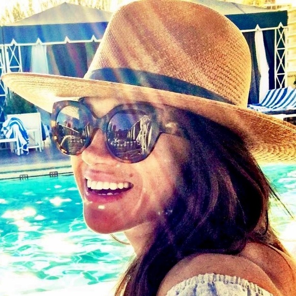 Janessa Leone ‘Panton’ Tan Straw Hat with Navy Blue Lamb Leather Band main image 10